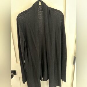 White + Warren black cashmere open shrug sweater size M
